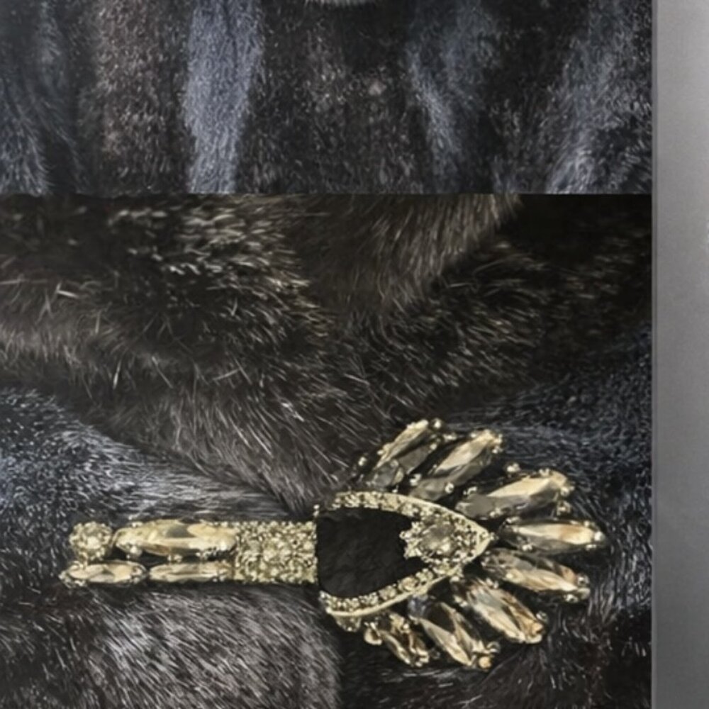 NEW Genuine Hooded Mink Fur Coat – Dark Blue-Black Luxury Elegance - Picture 7 of 10